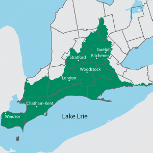 Map - Lake Erie and Lake St Clair Watersheds